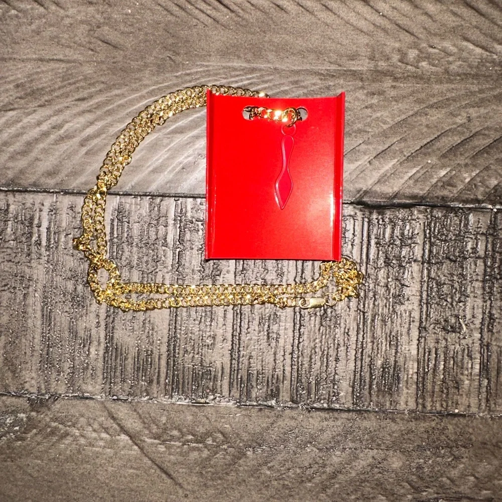 Christian Louboutin Red Signature shoe Silhouette Necklace - Picture 12 of 16